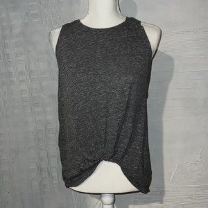 Grey Front Tie Tank Top